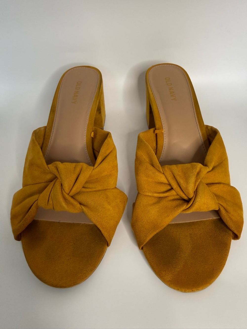 Old Navy Mustard Yellow Knot-Front Slide Mules - Women's